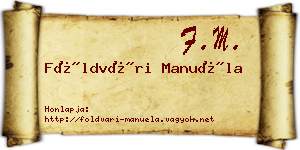 Földvári Manuéla névjegykártya